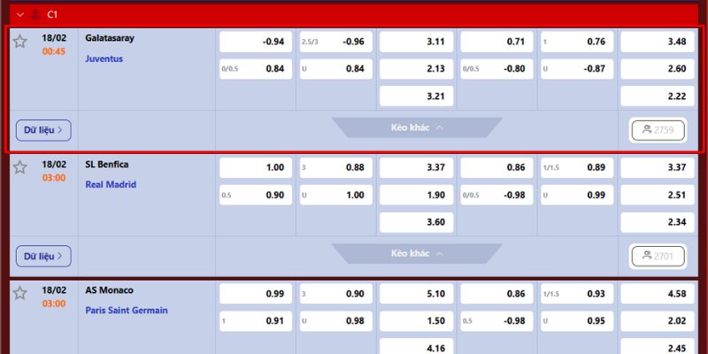 Soi Kèo Galatasaray Vs Juventus 0:45 Ngày 18/2 Mới Nhất 4 Soi kèo trận tranh tài giữa Galatasaray và Juventus